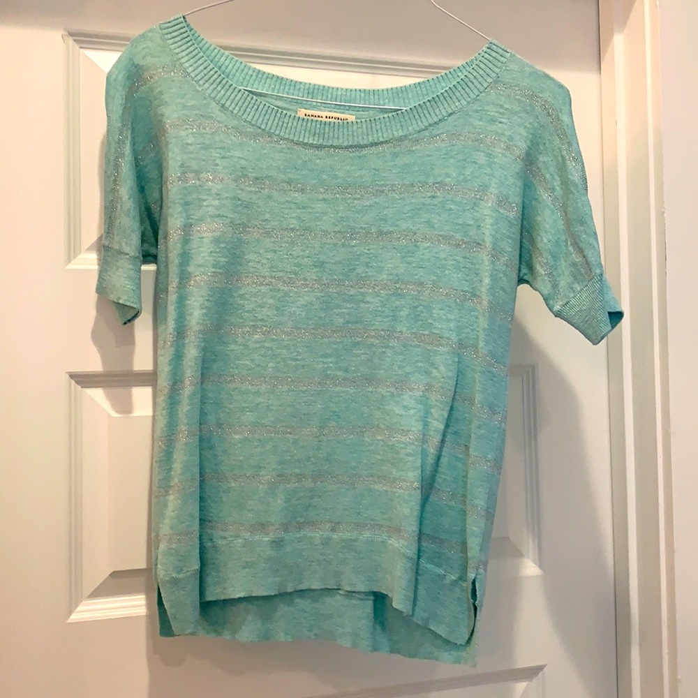 Mint green short sleeve sweater
